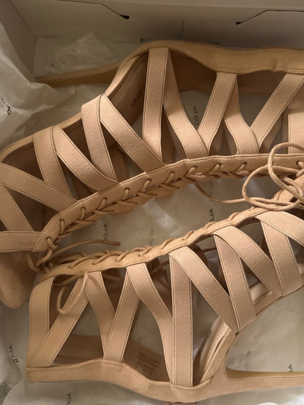 Strappy Nude Platform Sandal